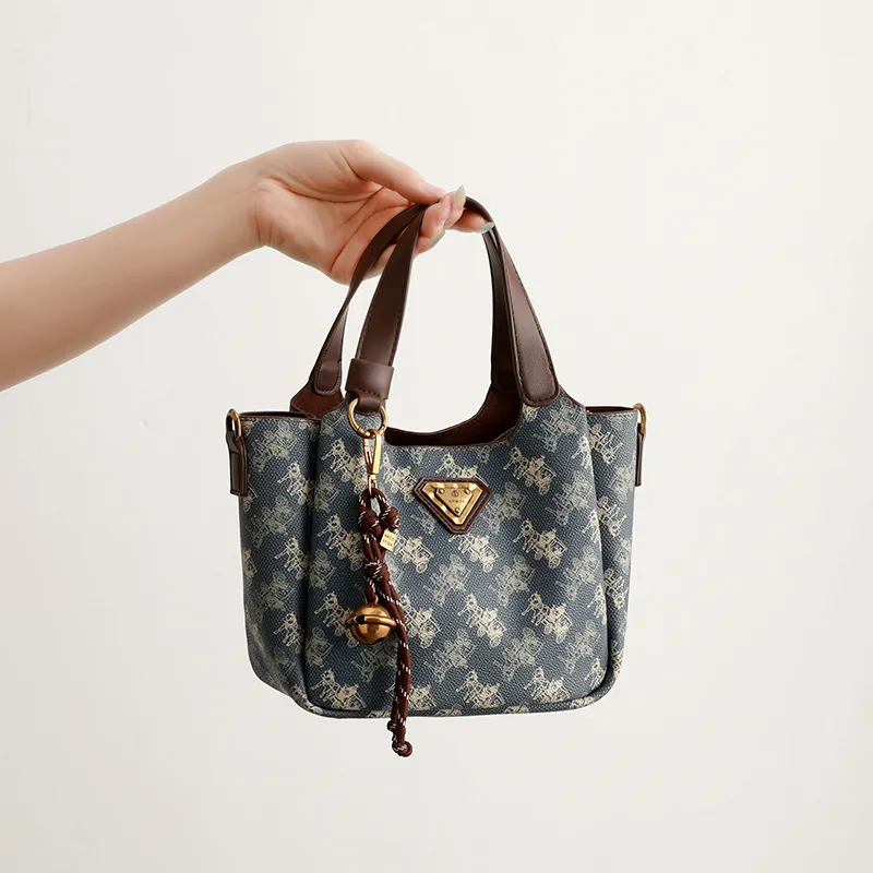 H YXIANG PVC Handbag Women's Blue-4