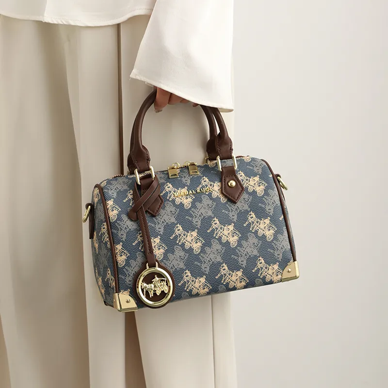 H YXIANG PVC Shoulder Bag, Crossbody Bag, Handbag Women's Blue-5