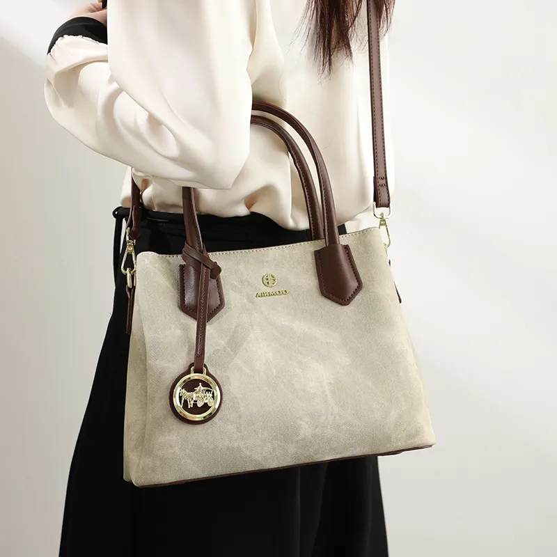 H YXIANG Microfiber Synthetic Leather Handbag Women's Green-5