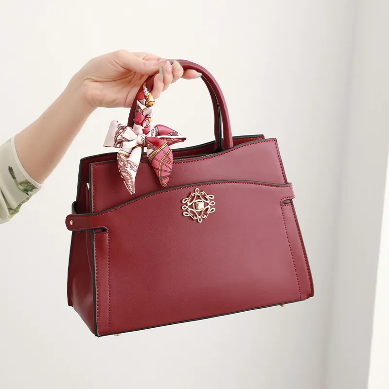 H YXIANG Microfiber Synthetic Leather Crossbody One Shoulder Handbag Women's Red-6