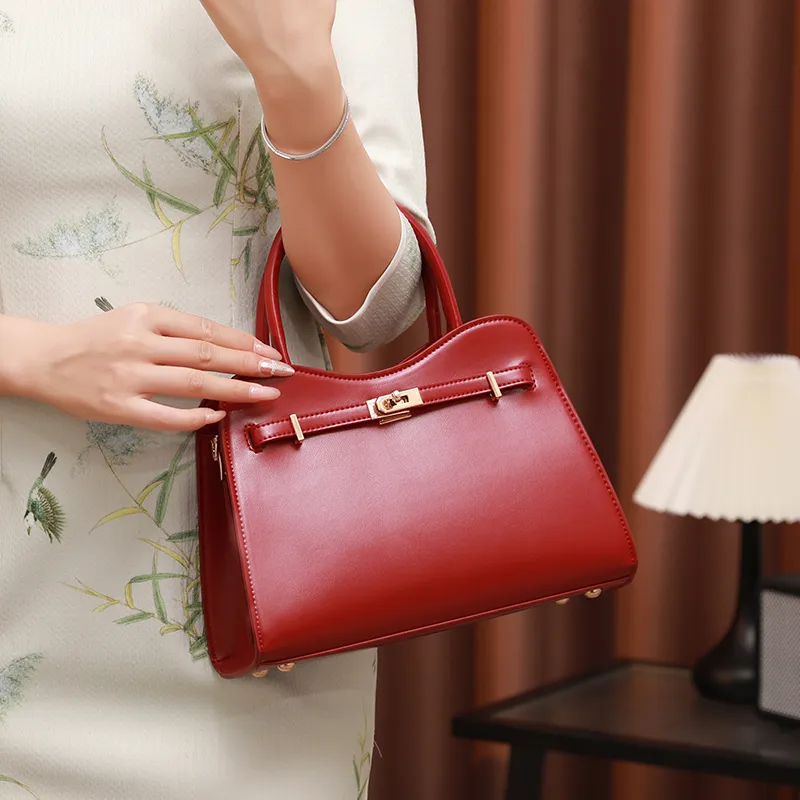 H YXIANG Microfiber Synthetic Leather Shoulder Bag Crossbody Bag Handbags Women's Red-7