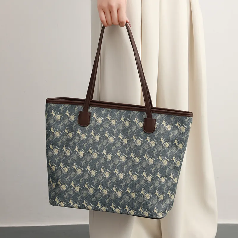 H YXIANG PVC Tote Bag, Shopping Bag, Shoulder Bag Women's Blue-5