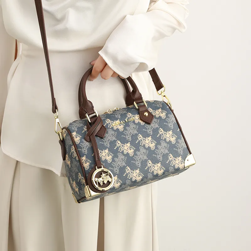 H YXIANG PVC Shoulder Bag, Crossbody Bag, Handbag Women's Blue-4