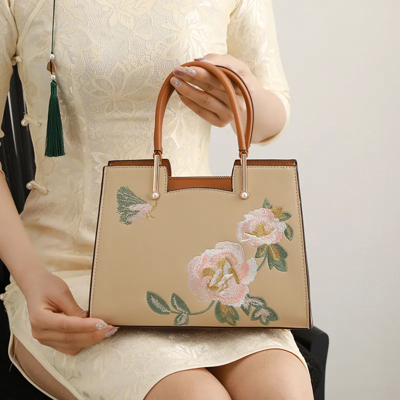 H YXIANG Microfiber Synthetic Leather One Shoulder Handbag Regular Women's Apricot-5