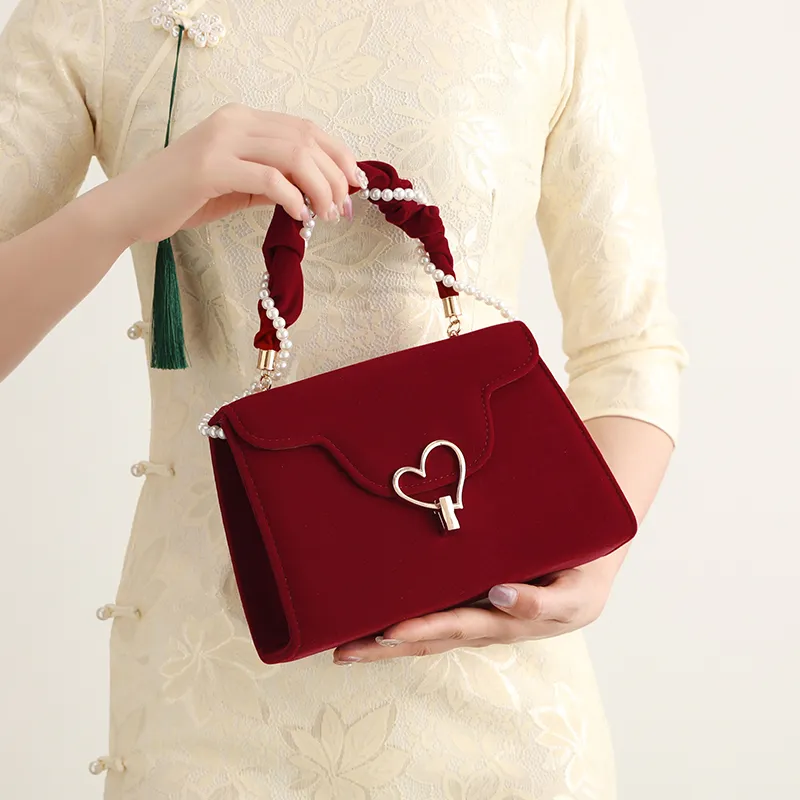 H YXIANG Microfiber Synthetic Leather Tote Shoulder Bag, Crossbody Bag, Handbag Women's Red-6