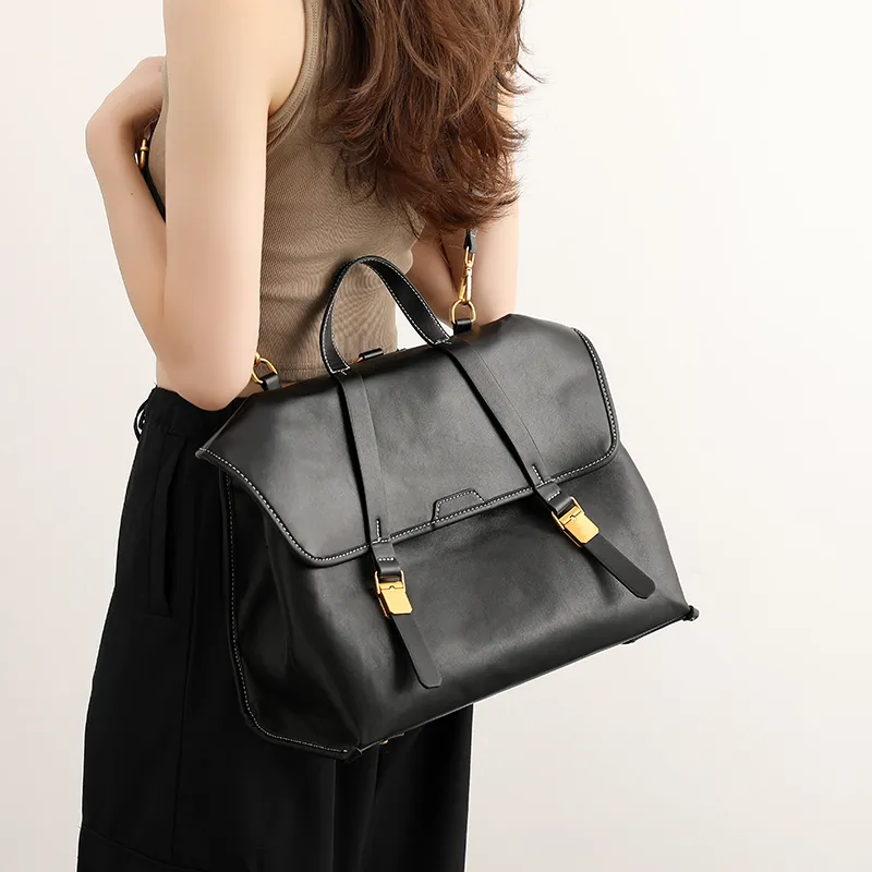 H YXIANG Cow Leather Backpack Women's Multicolor-6