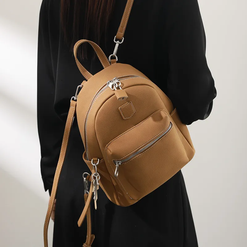 H YXIANG Microfiber Synthetic Leather Backpack Women's Multicolor-4