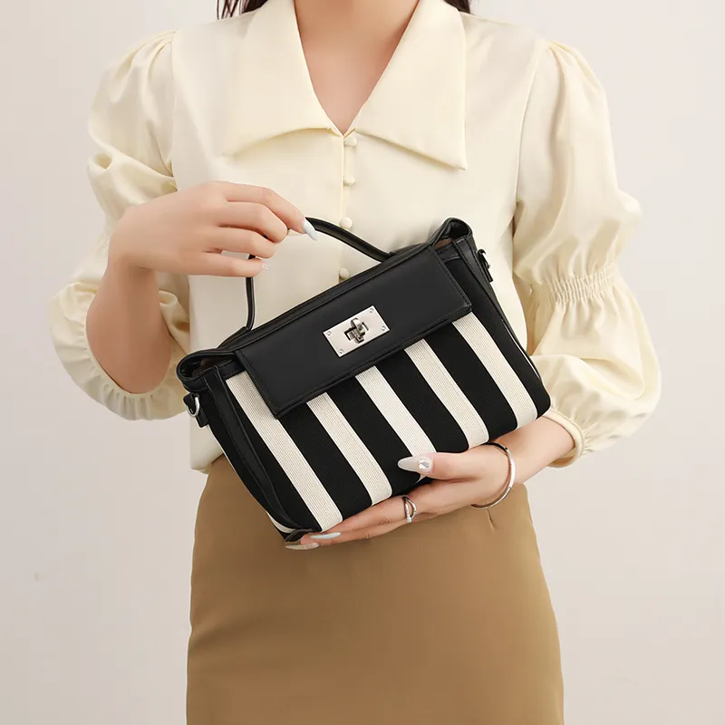 H YXIANG Canvas Canvas Bag Handbags Regular Women's Black-1