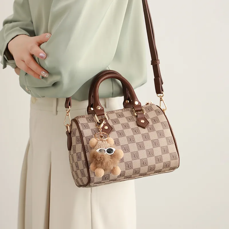H YXIANG PVC Shoulder Bag, Crossbody Bag, Handbag Women's Khaki-6
