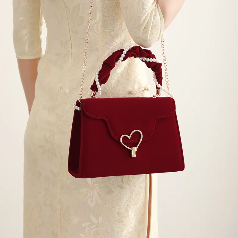 H YXIANG Microfiber Synthetic Leather Tote Shoulder Bag, Crossbody Bag, Handbag Women's Red-2
