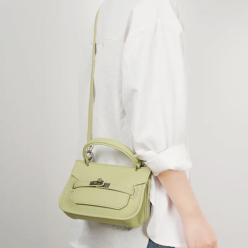 H YXIANG Cow Leather Shoulder Bag Women's Multicolor-2