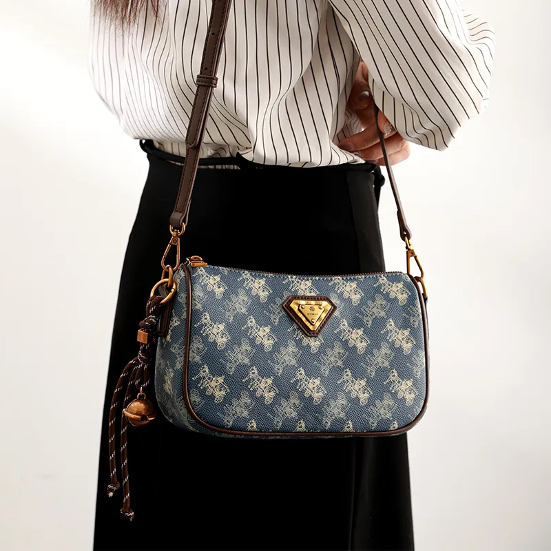 H YXIANG PVC Crossbody Bag, Shoulder Bag Women's Blue-5