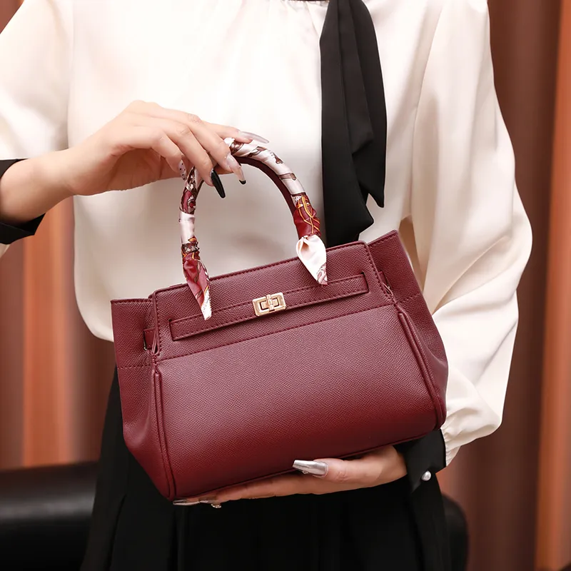 H YXIANG Microfiber Synthetic Leather Handbag Regular Women's Burgundy-6