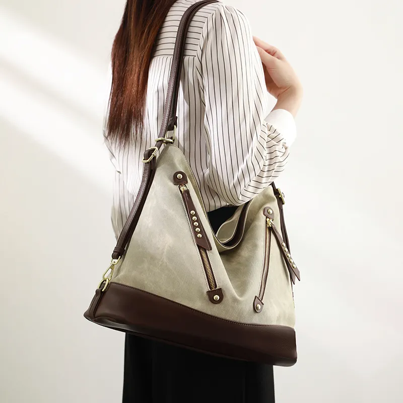 H YXIANG Microfiber Synthetic Leather Shoulder Bag Women's Green-6