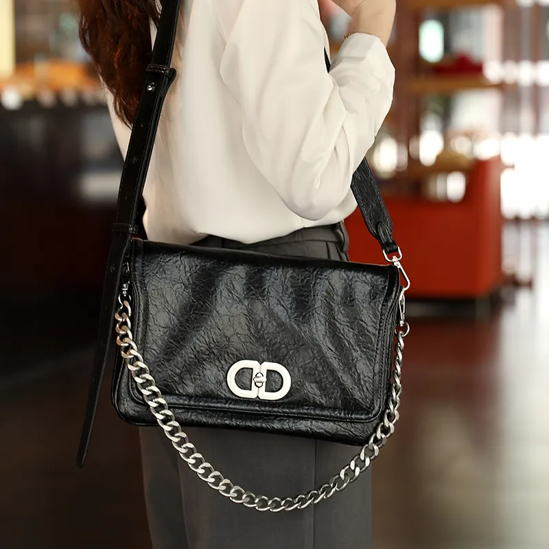 H YXIANG Cow Leather Shoulder Bag Large Size Small Size Women's Multicolor-2