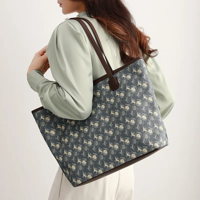 H YXIANG PVC Tote Bag, Shopping Bag, Shoulder Bag Women's Blue-2