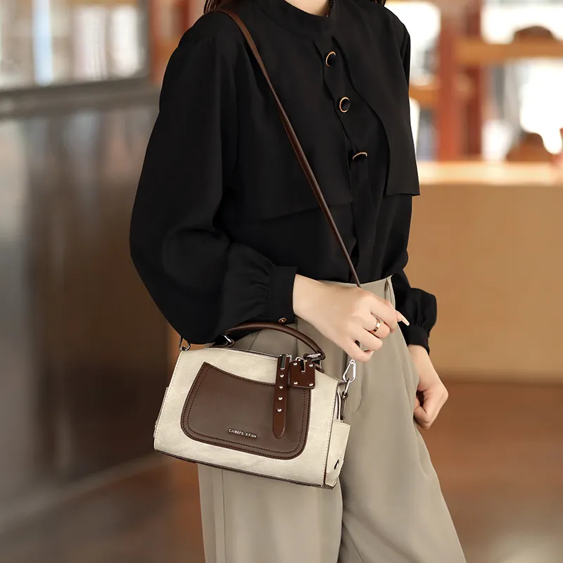 H YXIANG Cow Leather One Shoulder Handbags Regular Women's Multicolor-4