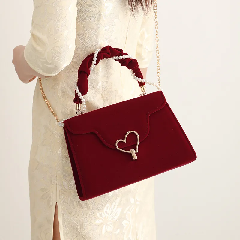H YXIANG Microfiber Synthetic Leather Tote Shoulder Bag, Crossbody Bag, Handbag Women's Red-3