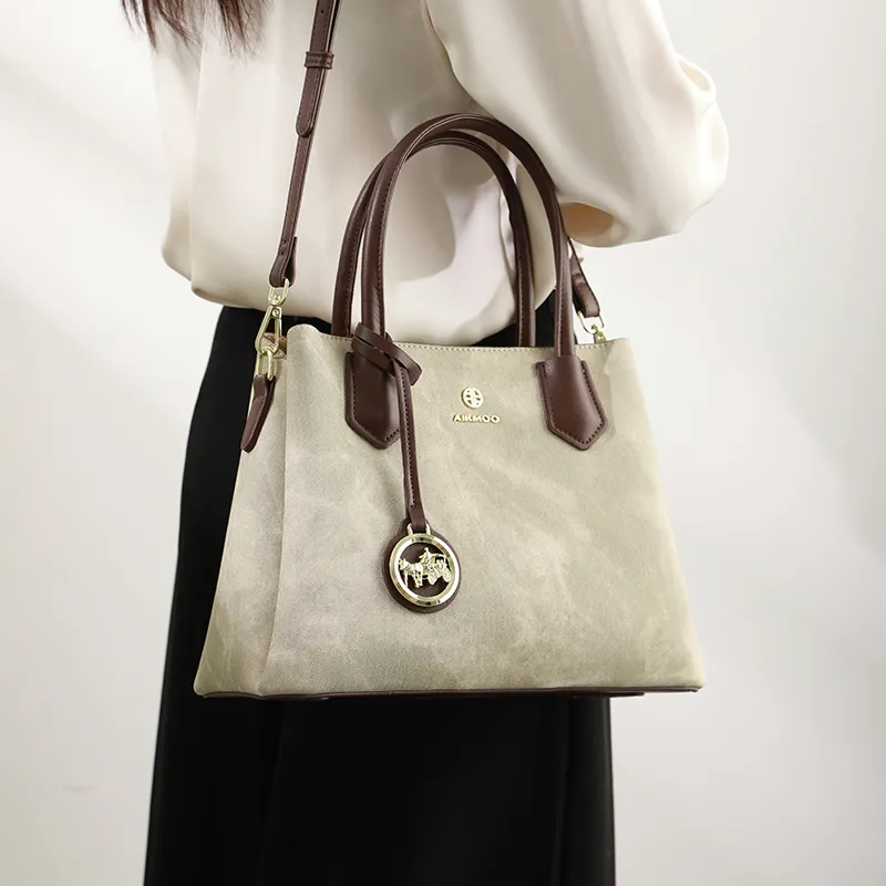 H YXIANG Microfiber Synthetic Leather Handbag Women's Green-4