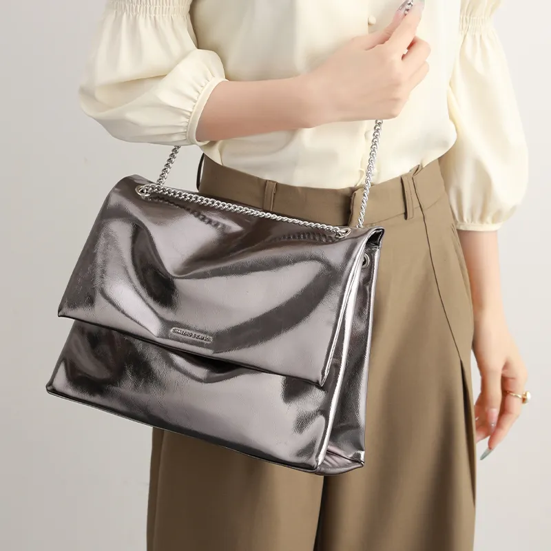 H YXIANG Microfiber Synthetic Leather Crossbody Bag, Shoulder Bag Women's Black/Gray-3