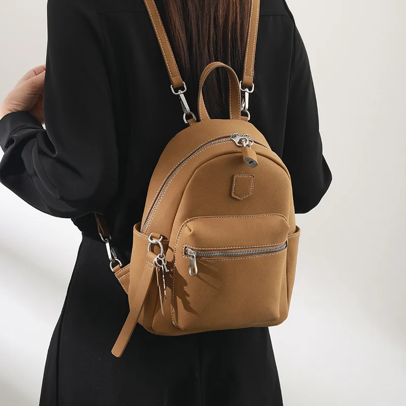 H YXIANG Microfiber Synthetic Leather Backpack Women's Multicolor-5