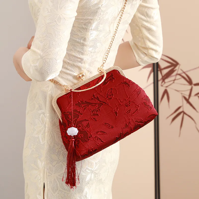 H YXIANG Microfiber Synthetic Leather Handbag Women's Red-1