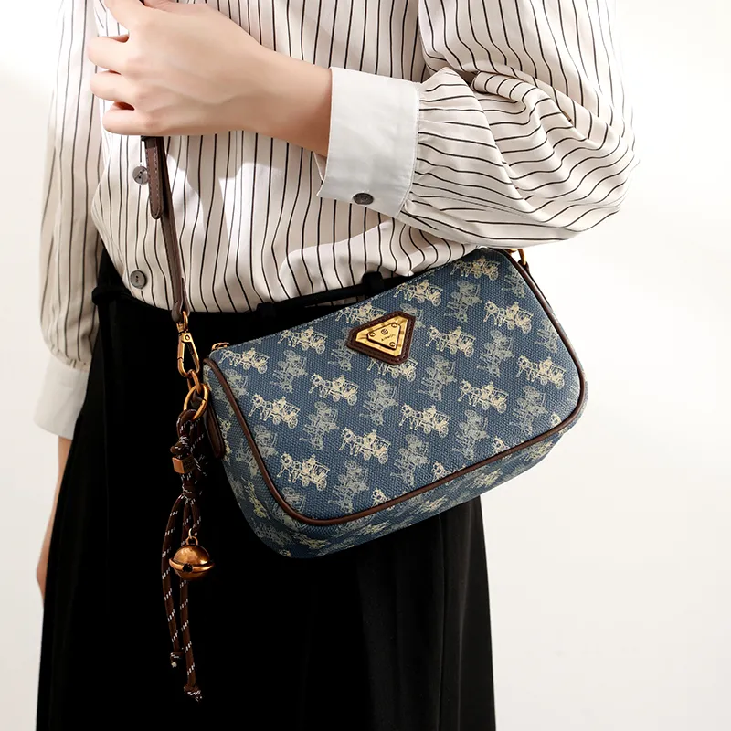 H YXIANG PVC Crossbody Bag, Shoulder Bag Women's Blue-7