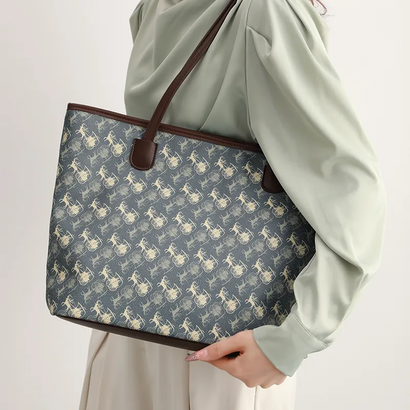 H YXIANG PVC Tote Bag, Shopping Bag, Shoulder Bag Women's Blue-1