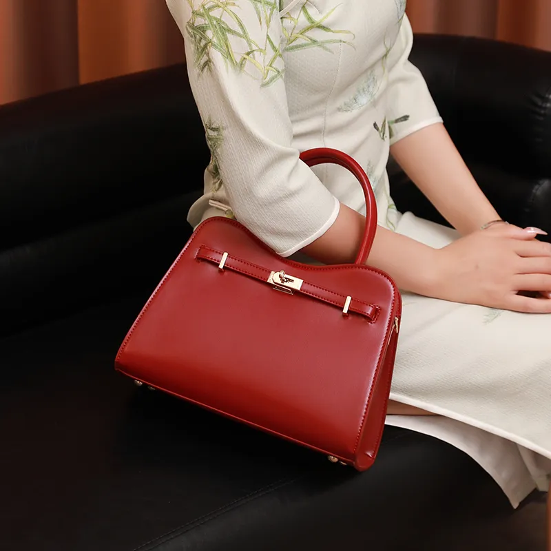 H YXIANG Microfiber Synthetic Leather Shoulder Bag Crossbody Bag Handbags Women's Red-5