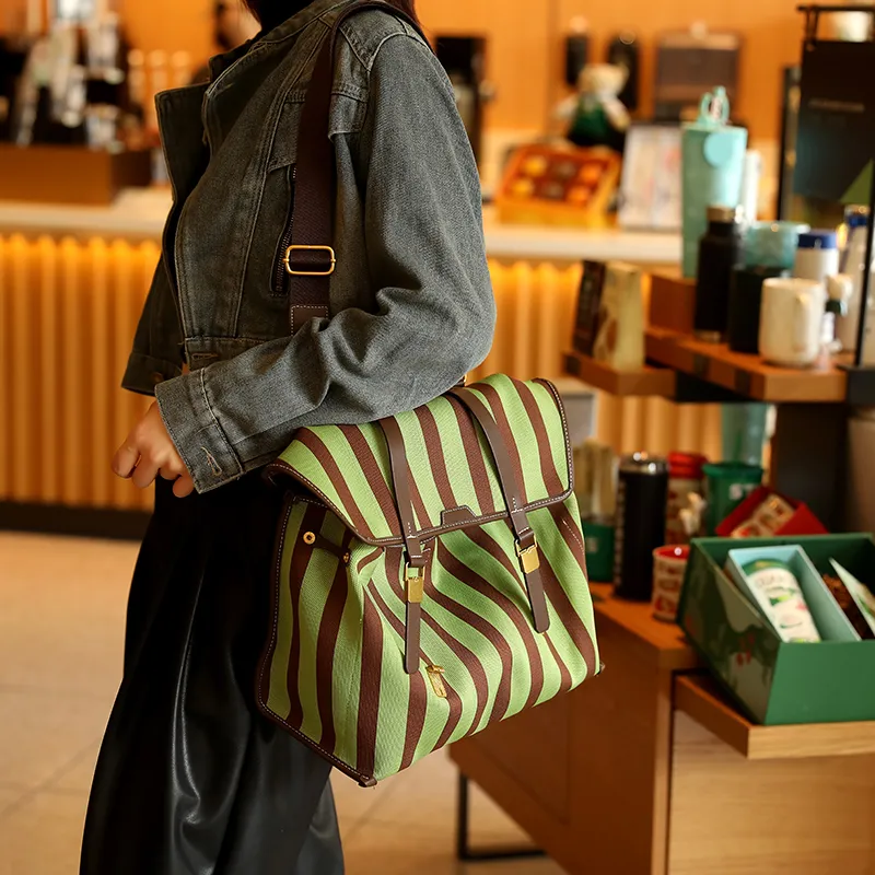 H YXIANG Canvas Backpack Women's Multicolor-4