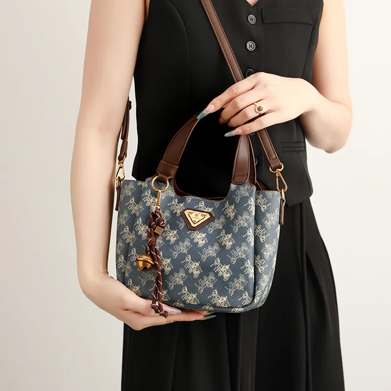 H YXIANG PVC Handbag Women's Blue-1