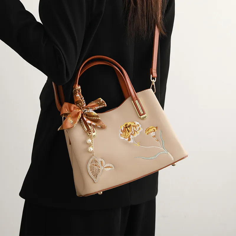 H YXIANG Microfiber Synthetic Leather Crossbody One Shoulder Handbags Regular Women's Apricot-1