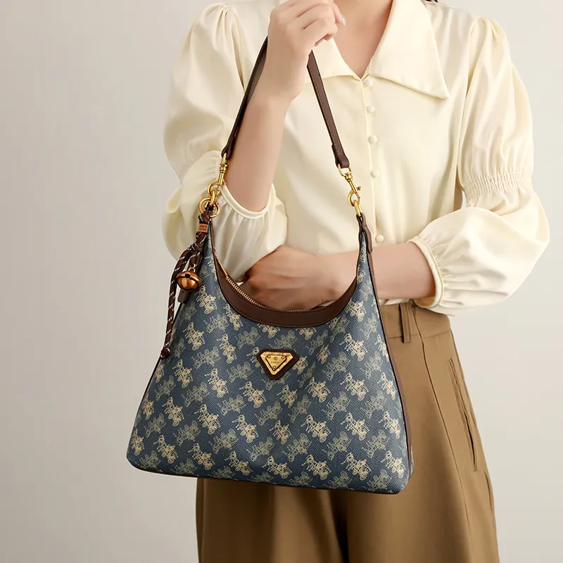 H YXIANG PVC Crossbody Bag, Shoulder Bag Women's Blue-5