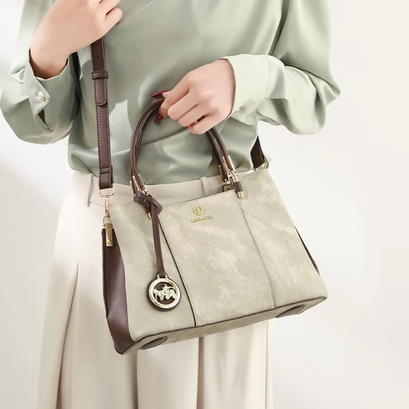 H YXIANG Microfiber Synthetic Leather Handbag Women's Green-1