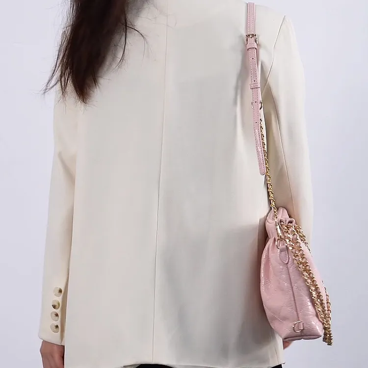 H YXIANG Artificial Leather Portable One Shoulder Backpack Regular Women's Black/Silver/Pink/Beige-3