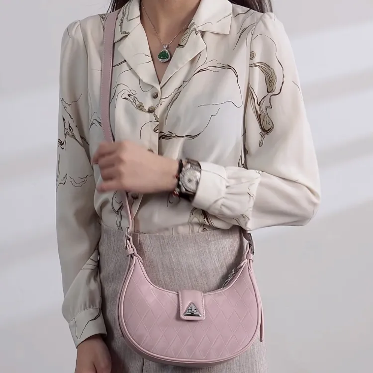 H YXIANG PU Shoulder Bag Regular Women's White/Pink/Beige-1