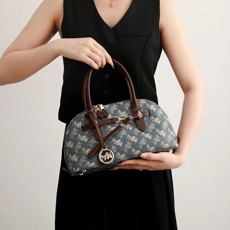 H YXIANG PVC Shoulder Bag, Crossbody Bag, Handbag Women's Blue-5