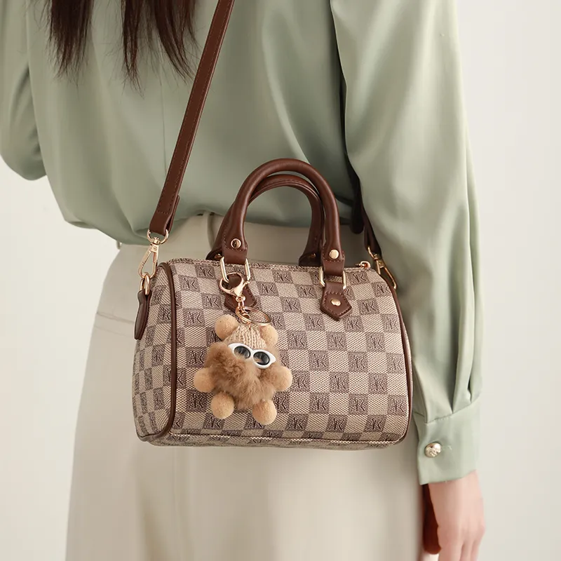 H YXIANG PVC Shoulder Bag, Crossbody Bag, Handbag Women's Khaki-5