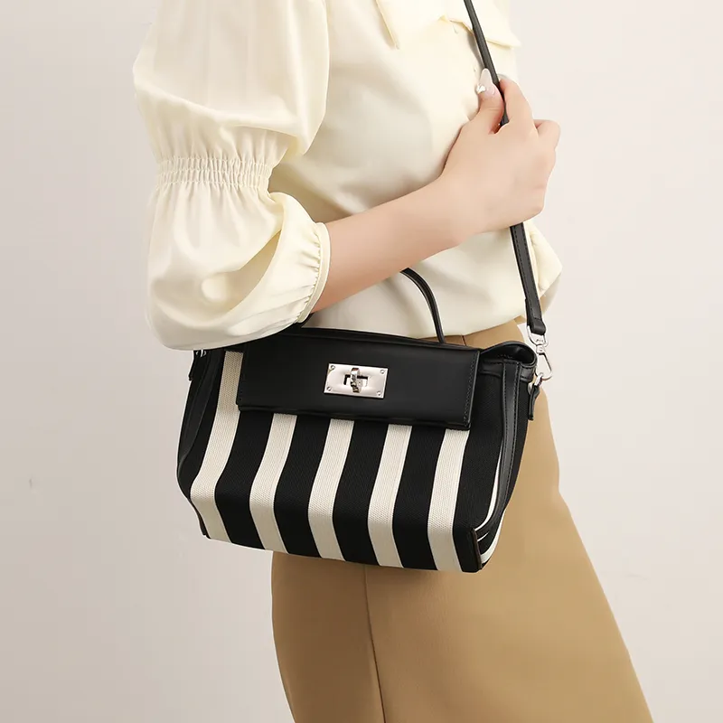 H YXIANG Canvas Canvas Bag Handbags Regular Women's Black-5