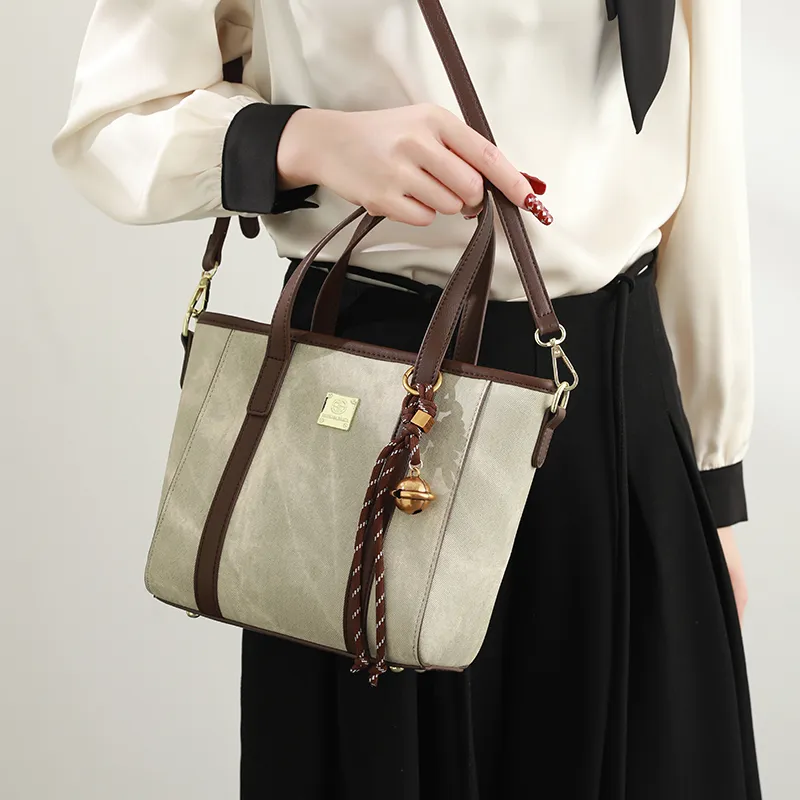 H YXIANG Microfiber Synthetic Leather Handbag Women's Green-4