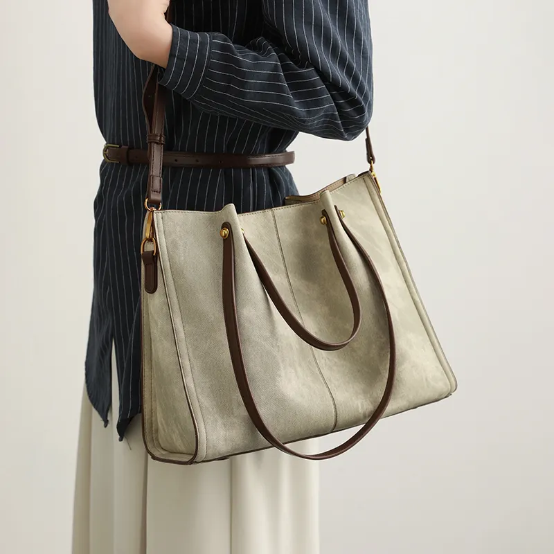H YXIANG Microfiber Synthetic Leather Tote Shoulder Bag, Crossbody Bag, Handbag Women's Green-2