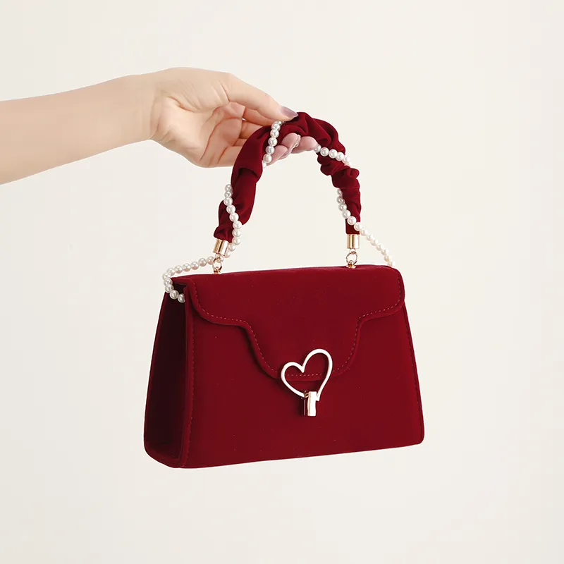 H YXIANG Microfiber Synthetic Leather Tote Shoulder Bag, Crossbody Bag, Handbag Women's Red-5