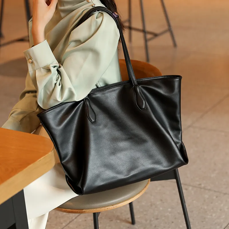 H-YXIANG PU Totes Handbag Shoulder Bag Regular Women's Black-1