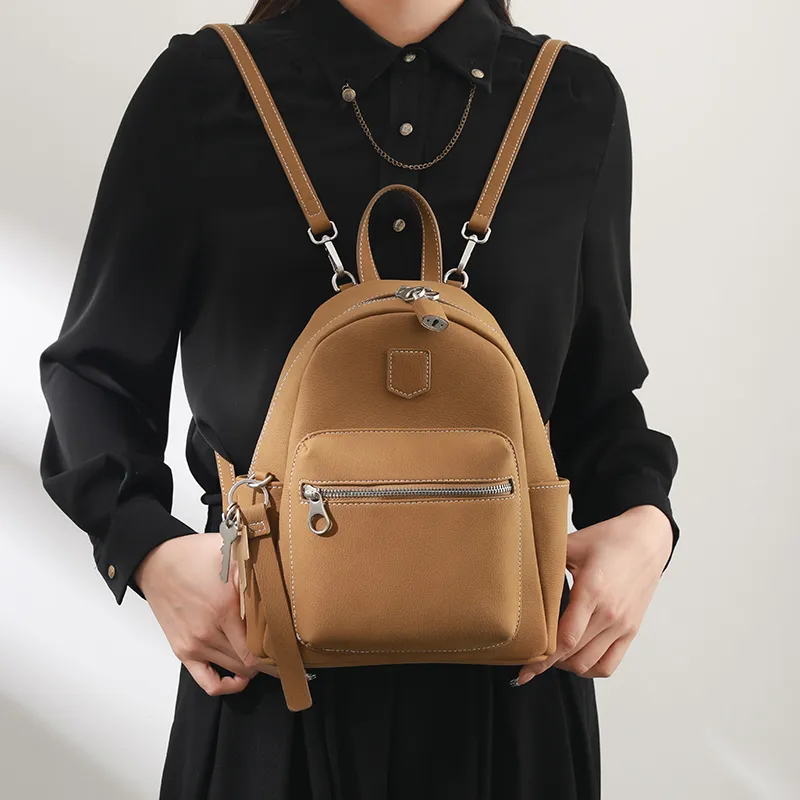 H YXIANG Microfiber Synthetic Leather Backpack Women's Multicolor-2
