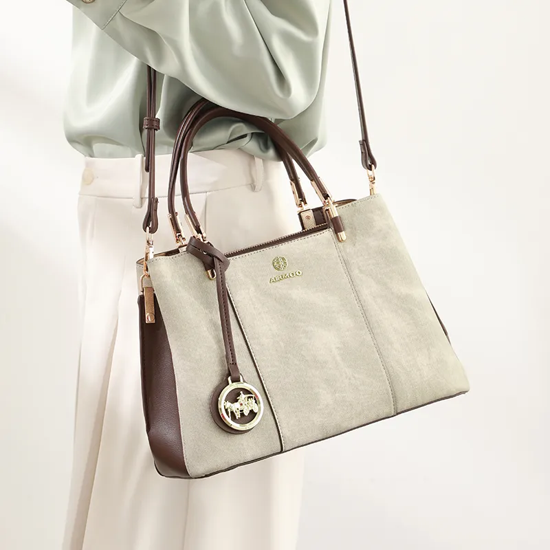 H YXIANG Microfiber Synthetic Leather Handbag Women's Green-4