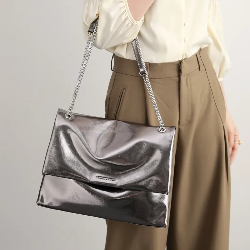 H YXIANG Microfiber Synthetic Leather Crossbody Bag, Shoulder Bag Women's Black/Gray-6