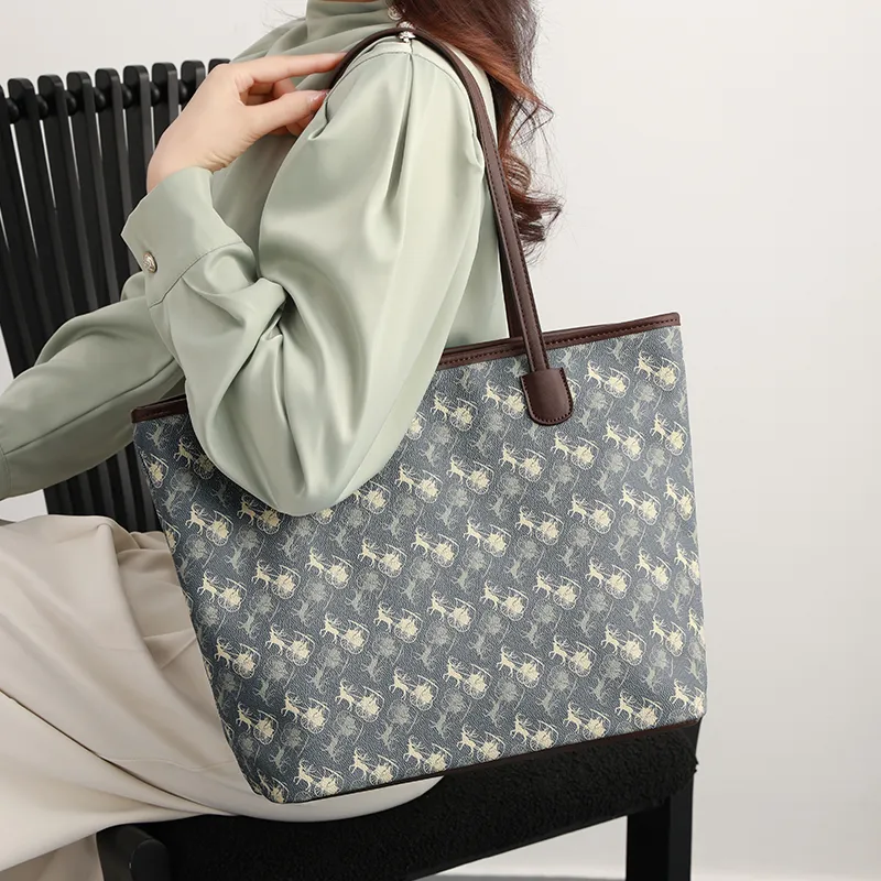 H YXIANG PVC Tote Bag, Shopping Bag, Shoulder Bag Women's Blue-7