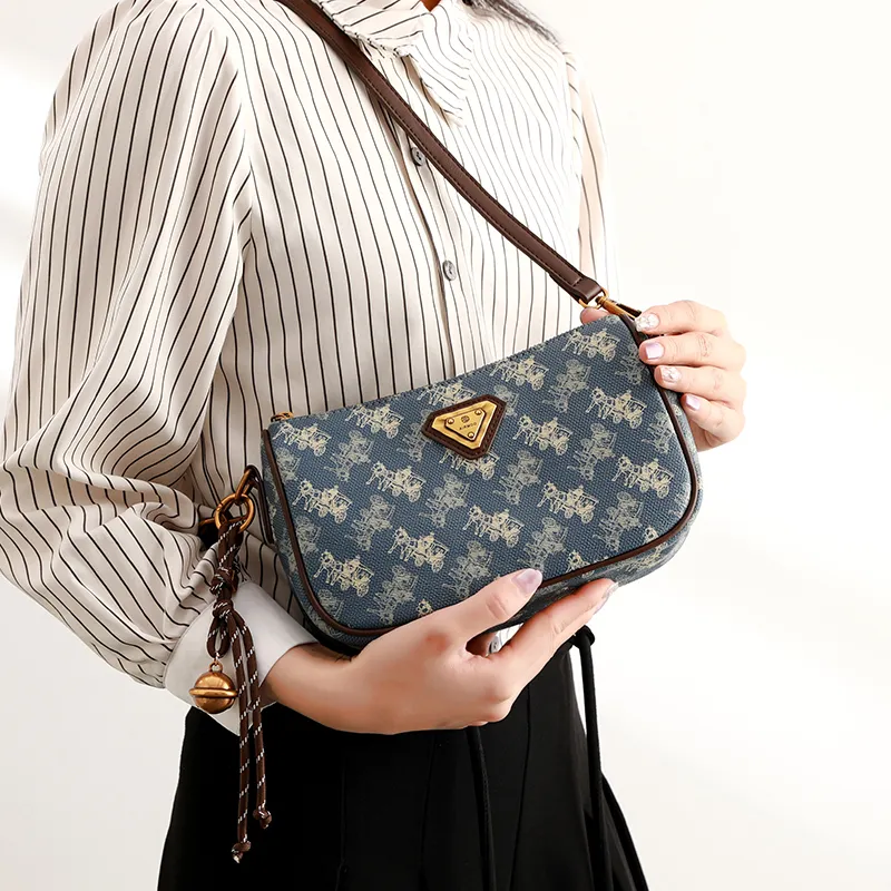 H YXIANG PVC Crossbody Bag, Shoulder Bag Women's Blue-4