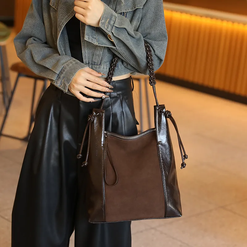 H YXIANG Microfiber Synthetic Leather Shoulder Bag Regular Women's-3