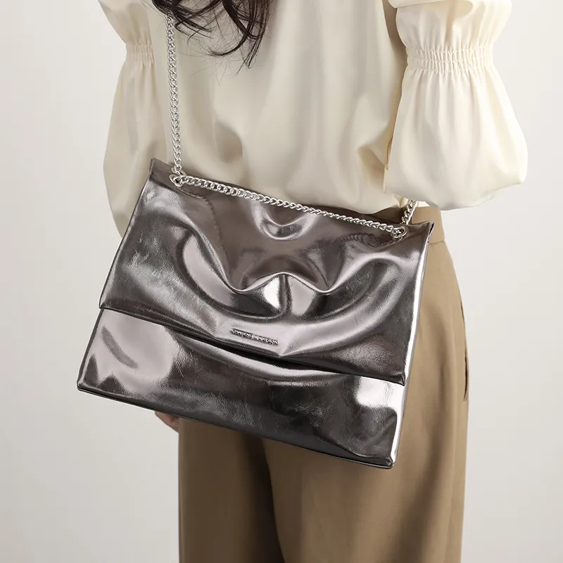 H YXIANG Microfiber Synthetic Leather Crossbody Bag, Shoulder Bag Women's Black/Gray-2